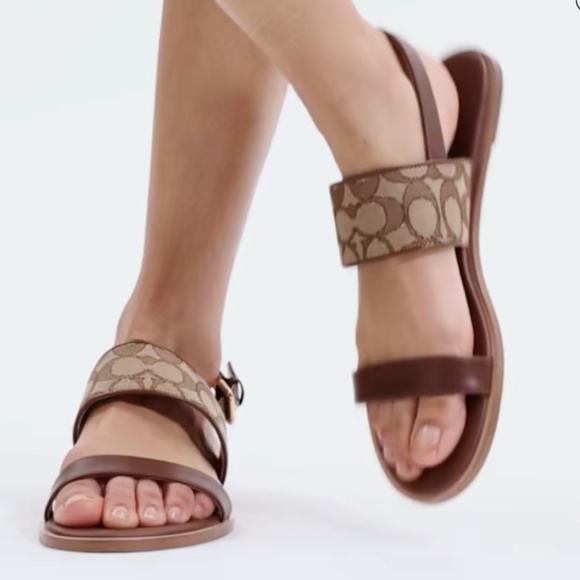 New Coach Harley Sandal In Signature Jacquard - Picture 1 of 4